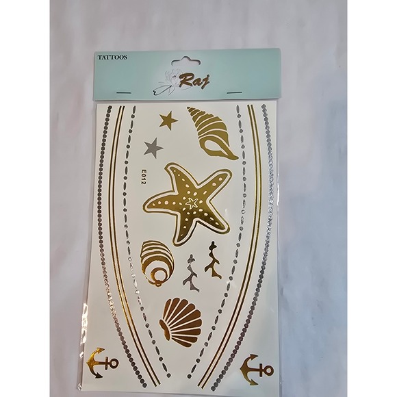 Raj Metallic Temporary Tattoos Gold Silver Body Art  Designs‎ - Picture 6 of 10
